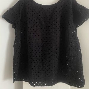 Eloquii eyelet top black cotton 18